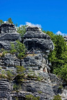 Elbe Valley in Rathen with the Bastei Rock