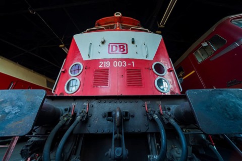 Saxon Railway Museum Chemnitz, diesel locomotive motifs BR 119