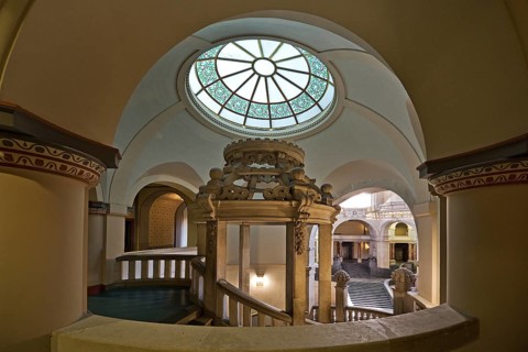 Neues Rathaus, interior view, Wilhelminian palace-like magnificent building in eclectic style,