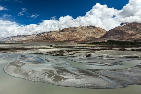 Landscape of Nubra Valley in Himalayas. Nubra valley, Ladakh, India, Asia