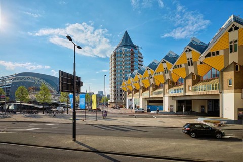 ROTTERDAM, NETHERLANDS, MAY 11, 2017: Cube houses, innovative cube-shaped houses designed by