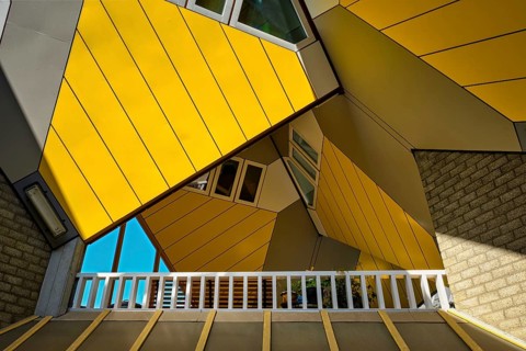 ROTTERDAM, NETHERLANDS, MAY 11, 2017: Cube houses, innovative cube-shaped houses designed by
