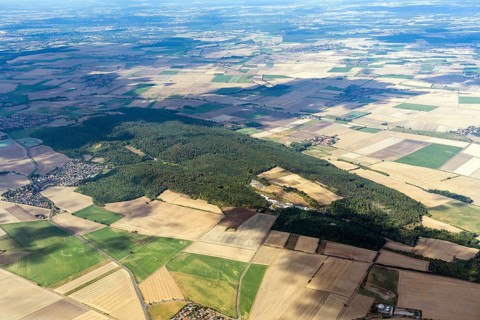 Aerial view of the Asse, nuclear, forest, low mountain range, salt dome, repository, Wolfenbüttel,