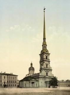 Peter and Paul Cathedral, St. Petersburg, Russia, c. 1890, Historic, digitally enhanced