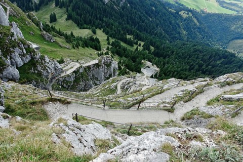 View from the Wendelstein into the surroundings, August, Bavaria, Germany, Europe