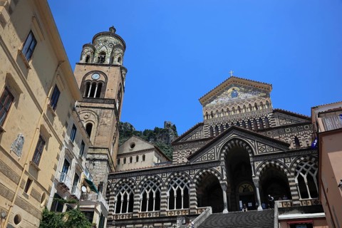 Cathedral Square and Cathedral Cattedrale di Sant' Andrea, Amalfi, Campania, Italy, Europe