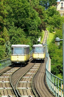 Funicular railway, built in 1895, connects Loschwitz with Oberloschwitz (Weißer Deer), one of the
