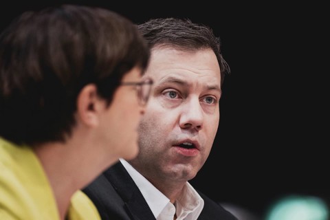 (R-L) Lars Klingbeil, SPD-Parteivorsitzender, und Saskia Esken, Bundesvorsitzender der SPD,