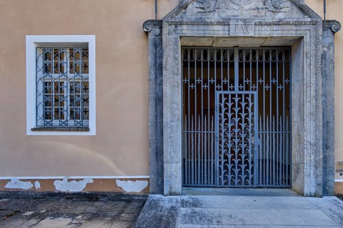 Closed portal, Archabbey of St. Martin of the Benedictine monastery of Beuron in the Upper Danube