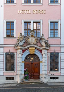 Portal of Hotel Börse, Untermarkt, Görlitz, Germany, Europe