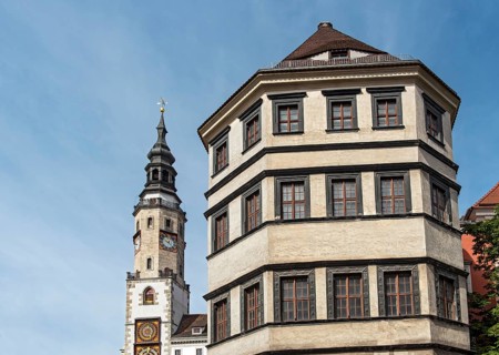 Old Town Hall Clock Tower and Scales, Waage, Building, Untermarkt, Görlitz, Goerlitz, Germany,