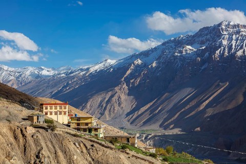 New Dhankar Monastery, Dhankar in Himalayas, Spiti Valley, Himachal Pradesh, India, Asia
