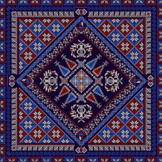 Decorative Palestinian seamless pattern in colors, traditional Tatreez embroidery, vector