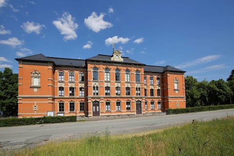 School, building, Johanngeorgenstadt, Westerzgebirge, Erzgebirge, Saxony, Germany, Europe