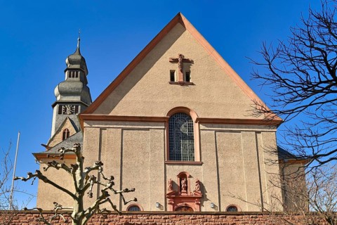 Hofheim, Germany, March 2021: Catholic parish church called 'St. Peter und Paul', Europe