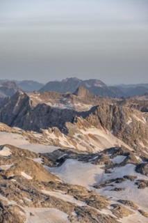 Remnants of snow, high alpine landscape, Übergossene Alm, Berchtesgaden Alps, Salzburger Land,