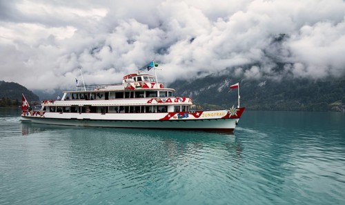 Jungfrau excursion boat, Brienz, Lake Brienz, Canton Bern, Bernese Oberland, Switzerland, Europe