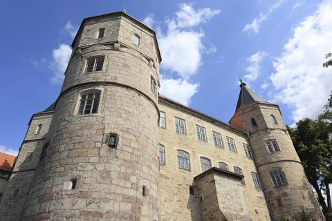 Bertholdsburg Castle in Schleusingen, Hildburghausen County, Thuringia, Germany, Europe