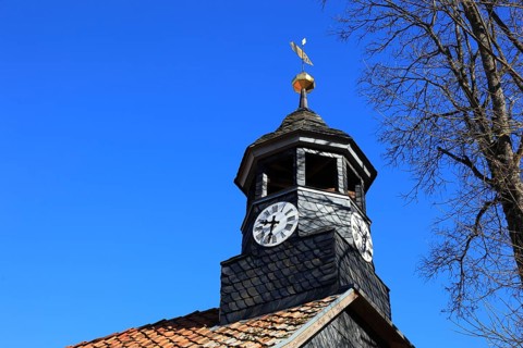 Community hall from Heckengereuth with subsequent slate cladding, building in the Henneberg Open