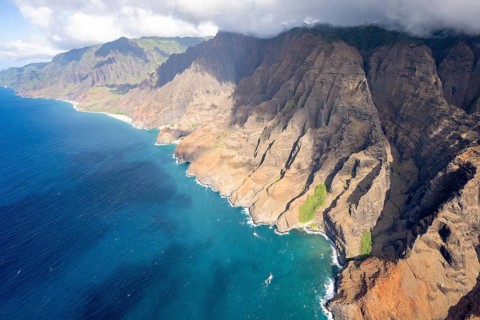 Aerial view Napali Coast, Kauai, Hawaii, USA, North America