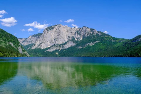 Lake Altaussee, Altaussee, back Trisslwand, Salzkammergut, Styria, Austria, Europe