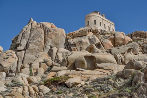 Weathered granite rocks at Capo Testa, Sassari, Sardinia, Italy, Europe