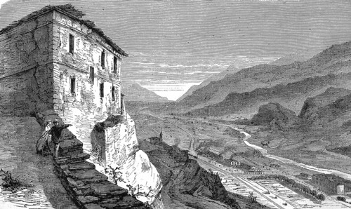 Col du Mont Cenis, view of a railway line of the Mont Cenis Railway, which was in operation from