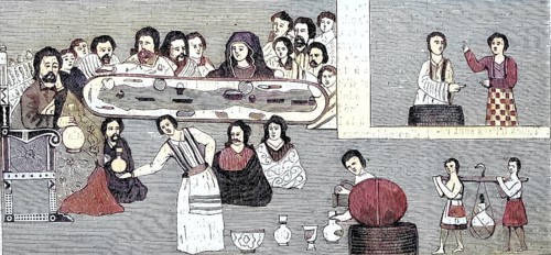 Abyssinia, the Wedding of Cana, Cana, fresco from the church of Towari, 1869, today Ethiopia,