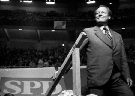 An election rally of the Social Democratic Party of Germany (SPD) on 23.4.1975 in the