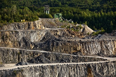 Limestone quarry, Hönnetal, Balve, Sauerland, North Rhine-Westphalia, Germany, Europe