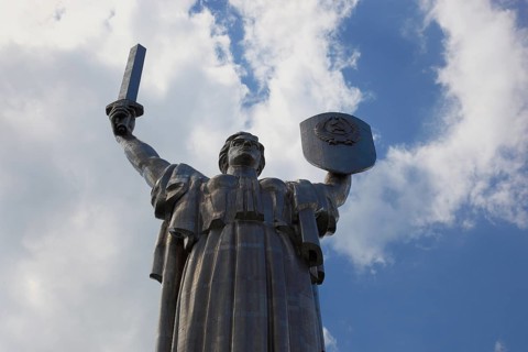 City of Kiev, the Mother Home statue on the grounds of the National Museum of the History of