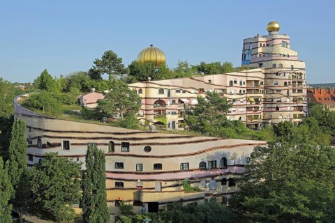 Hundertwasser House Waldspirale in Darmstadt, Bergstrasse, Hesse, Germany, Europe