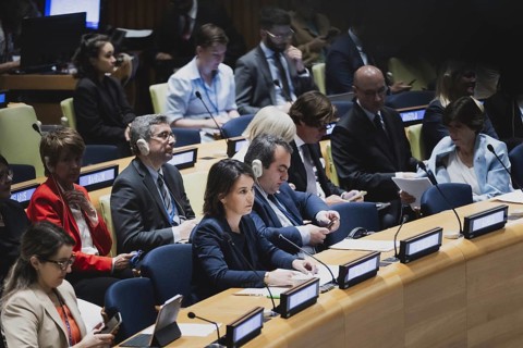 Annalena Bärbock (Bündnis 90 Die Grünen), Federal Minister for Foreign Affairs, recorded in the