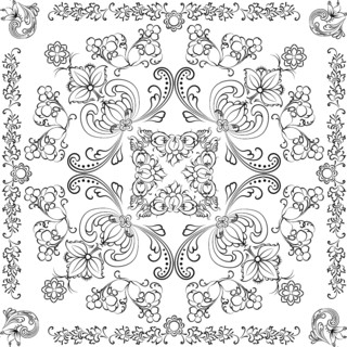 Hand drawn seamless floral pattern on a white background, vector textile template