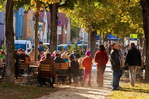 Altkötzschenbroda village green with numerous restaurants and quaint pubs