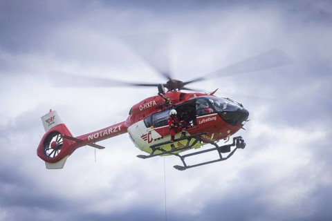 Winch rescue training of the rescue helicopter, Christoph 62, on the occasion of the 50th