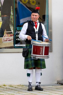 Bagpiper, musician, music concert, kilt, Sigmaringen, Baden-Württemberg, Germany, Europe