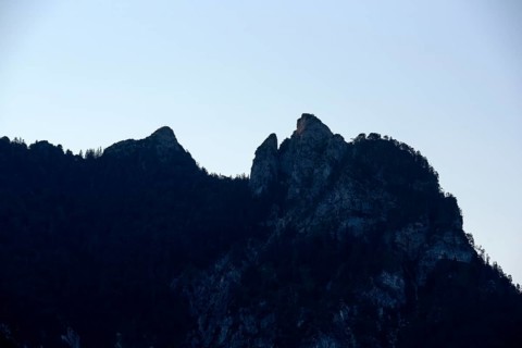 Sleeping witch, mountain ridge, which looks like a sleeping witch, Rotofentürme, Bischofswiesen,