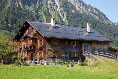 Old farmhouse, Hinterstein, Bad Hindelang, Oberallgäu, Allgäu, Bavaria, Germany, Europe