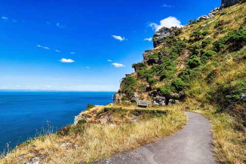 South West Coast Path, coastal path, Valley of the Rocks, rocky coast in Exmoor National Park,