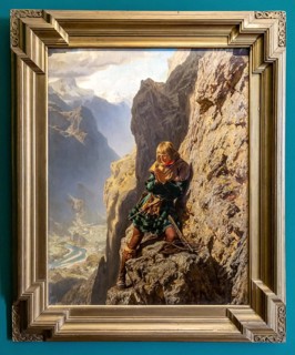 Emperor Maximilian in the Martinswand, The young emperor is in great danger and looks into the