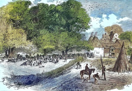 The Hop Harvest, Hop Picking, in the Department du Nord, 1869, France, Historic, digitally restored