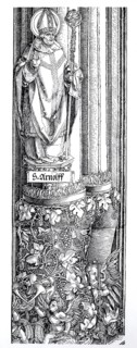The triumphal arch for Emperor Maximilian, base of the right corner column, woodcut by Albrecht