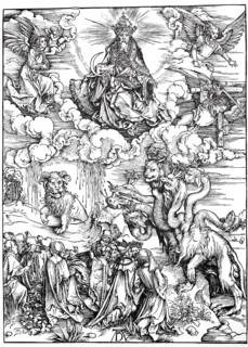 Picture cycle The Apocalypse, the Sea Monster and the Beast with the Horn of the Lamb, woodcut by