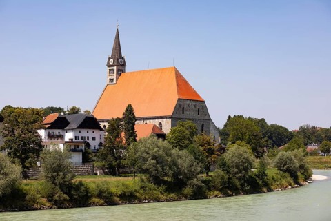 Collegiate Church, Laufen an der Salzach, Rupertiwinkel, Upper Bavaria, Bavaria, Germany, Europe