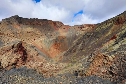 Volcano de Las Nueces near Timanfaya National Park, Lanzarote, Canary Islands, Spain, Europe