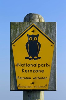 No admittance sign at the Western Pomerania Lagoon Area National Park, Mecklenburg-Western