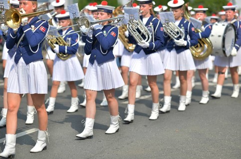 Participants and spectators at the traditional Schuetzenumzug on 09.07.2017 in Iserlohn, Germany,