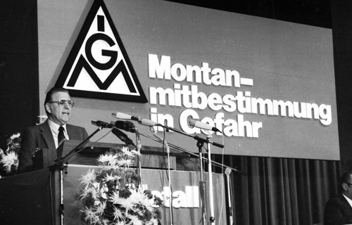 IG Metall conference on co-determination in the coal and steel industry on 3 July 1980 in Dortmund.