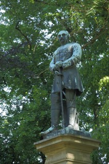 Statue of Otto von Bismarck 1815-1898 in Bad Kissingen, Rhön, Lower Franconia, Franconia, Bavaria,